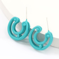 Shangjie OEM aretes para mujeres C shape cute alloy earrings colorful girl earrings hip hop fashion stud earrings